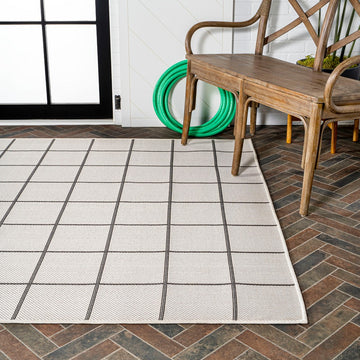 Grid Modern Squares Indoor/outdoor Area Rug